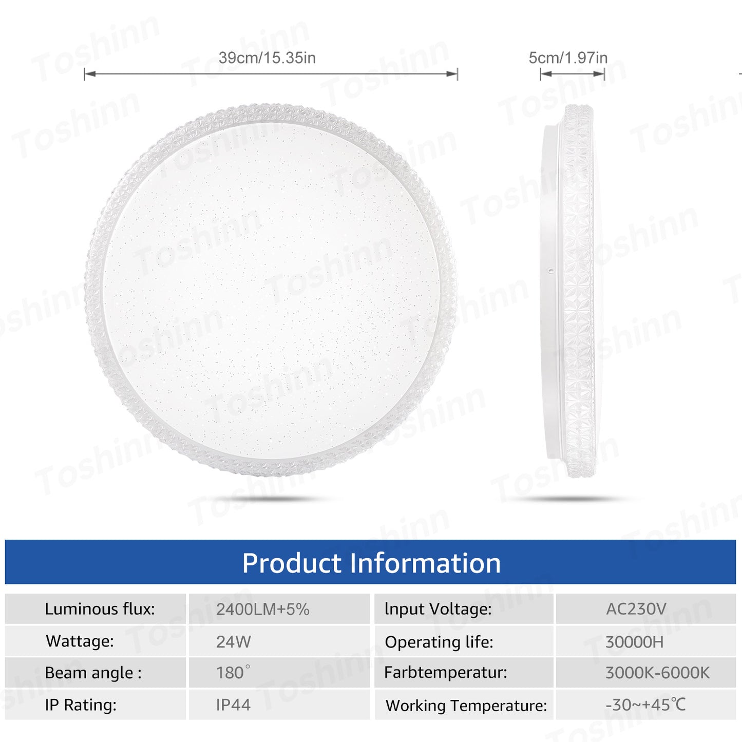 Plafonnier à LED - version cristal